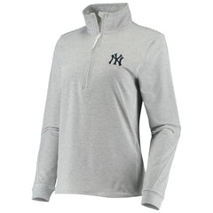 New York Yankees Vineyard Vines Women's Stripe Sankaty Half-Zip Pullover Top - Heather Gray Pullover