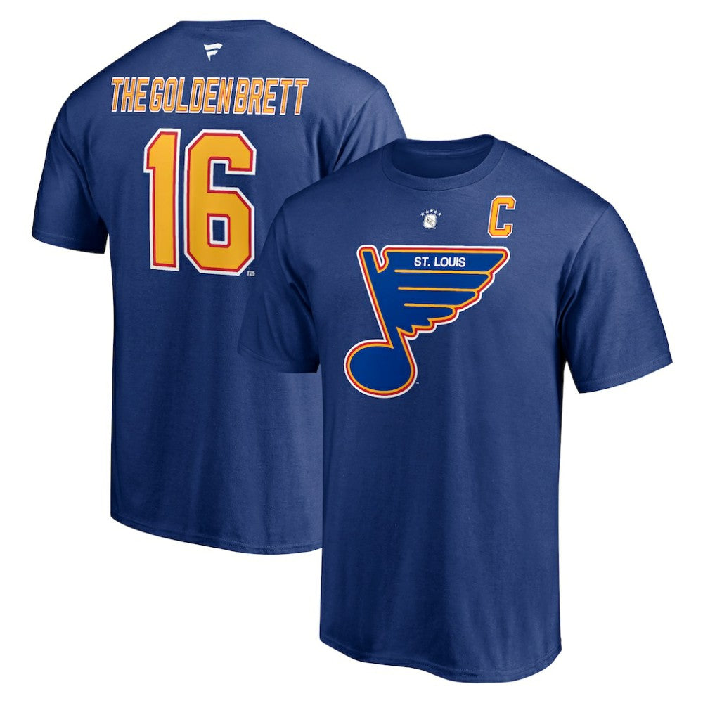 Brett Hull St. Louis Blues Fanatics Authentic Stack Retired Player Nickname & Number T-Shirt - Blue | US 4240325