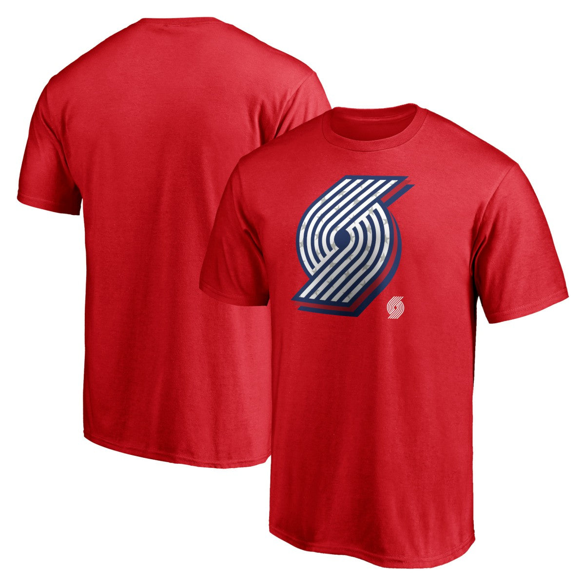 Portland Trail Blazers Red White & Team T-Shirt Red