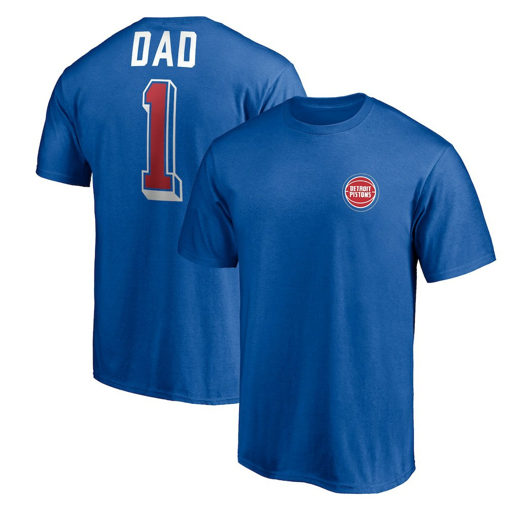 Detroit Pistons Number One Dad T-Shirt Royal outlet