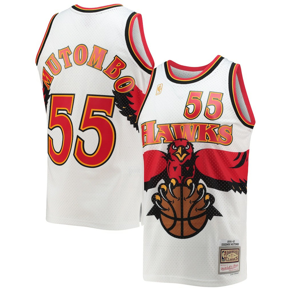 Dikembe Mutombo Atlanta Hawks 1996/97 Hardwood Classics Swingman Jersey White - Mitchell & Ness