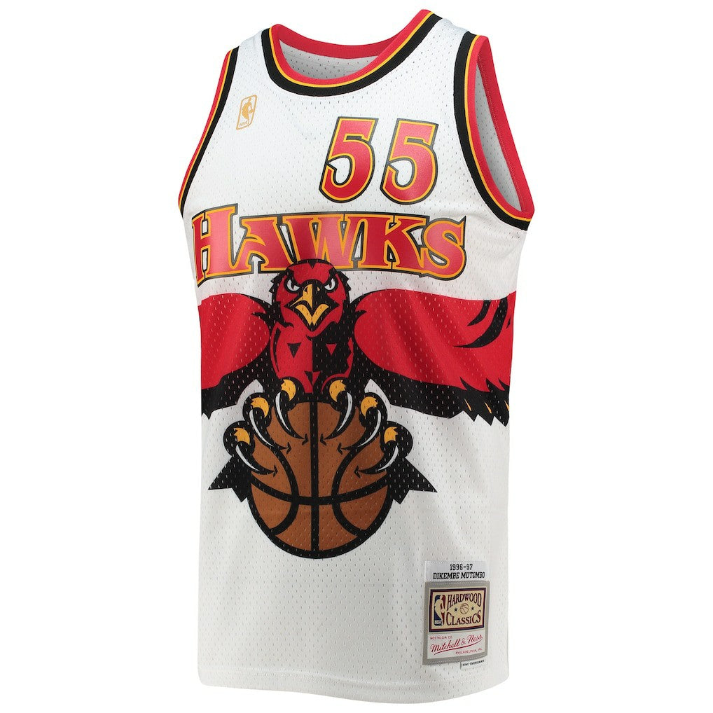 Dikembe Mutombo Atlanta Hawks 1996/97 Hardwood Classics Swingman Jersey White - Mitchell & Ness