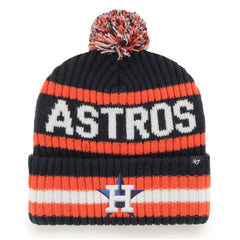 Houston Astros '47 Bering Cuffed Knit Hat with Pom - Navy Hats