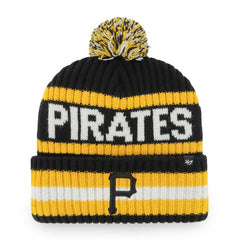 Pittsburgh Pirates '47 Bering Cuffed Knit Hat with Pom - Black Hats