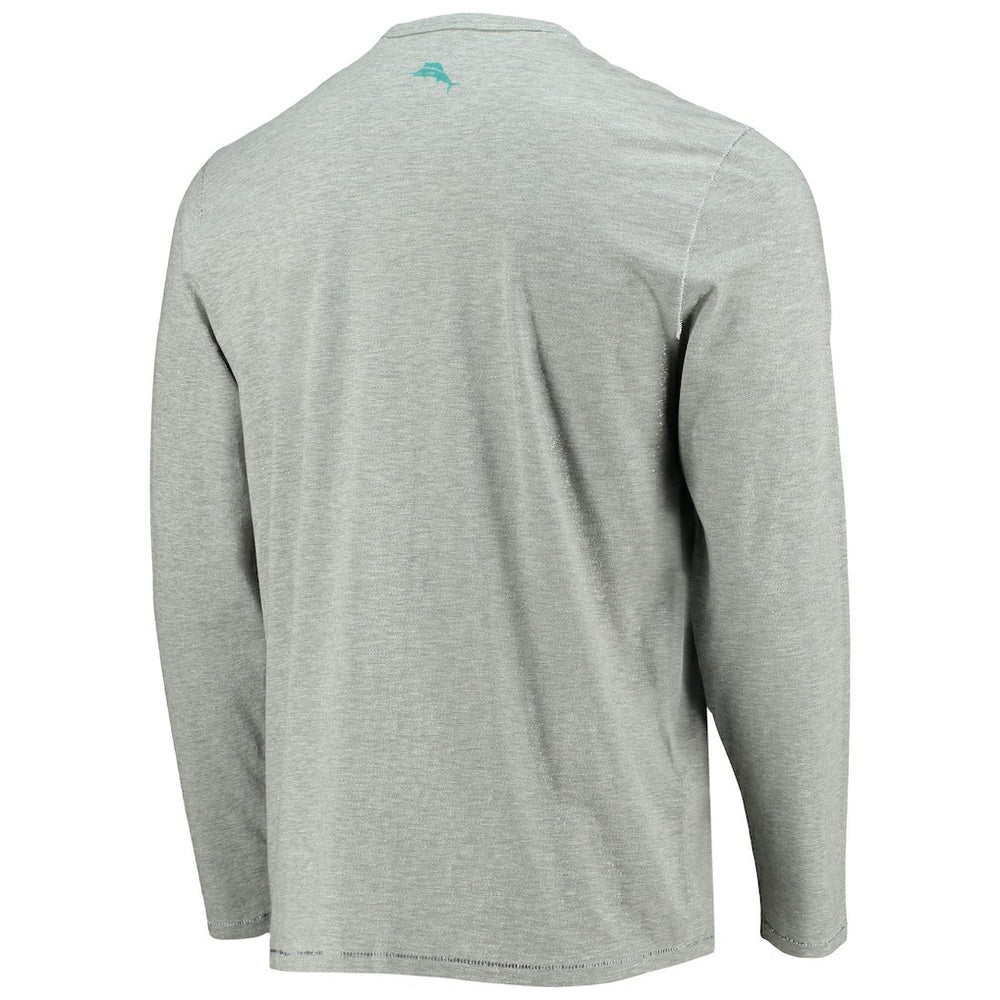 Miami Dolphins Sport Lei Pass Long Sleeve T-Shirt - Heathered Gray T-shirts
