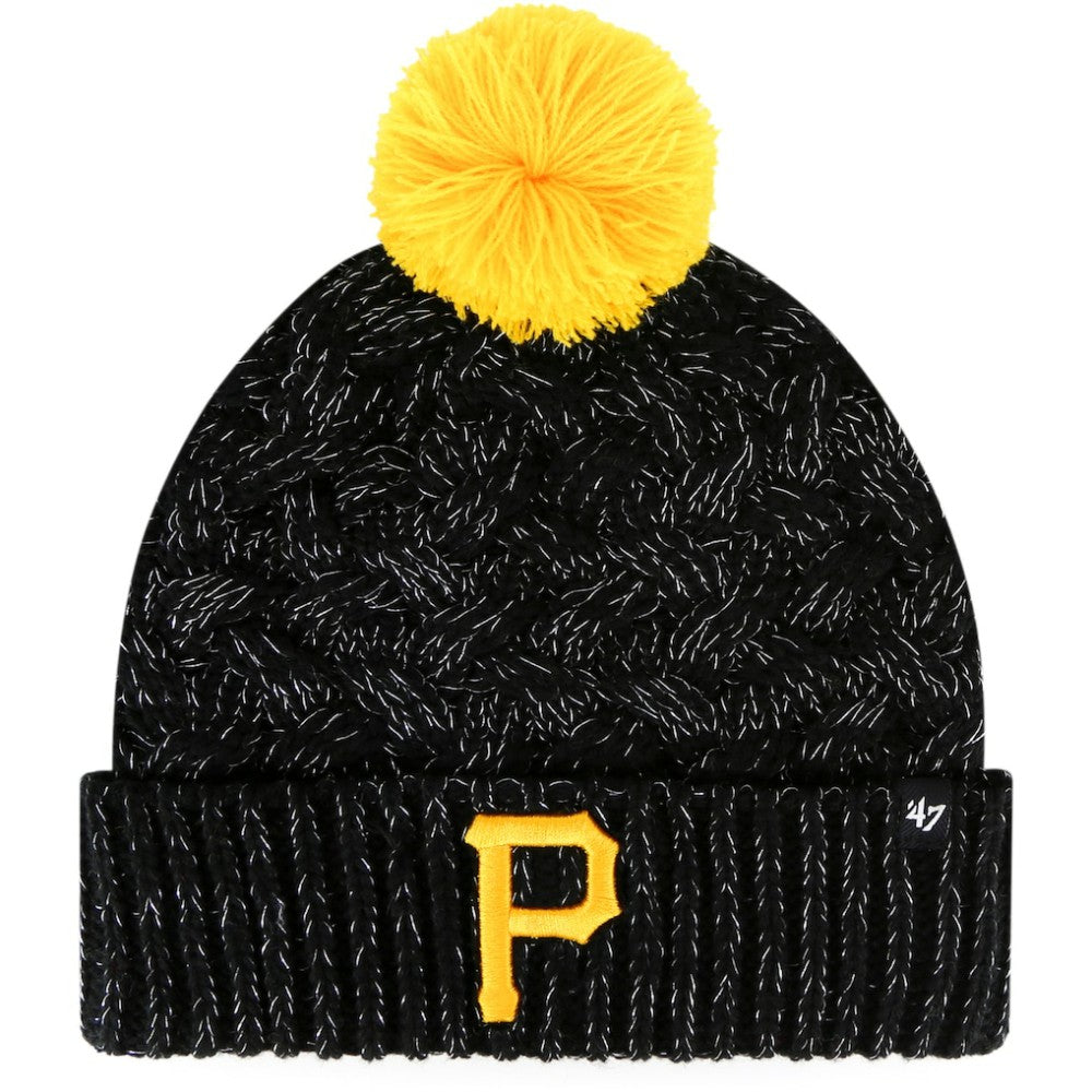 Pittsburgh Pirates '47 Women's Knit Cuffed Hat with Pom - Black Hats