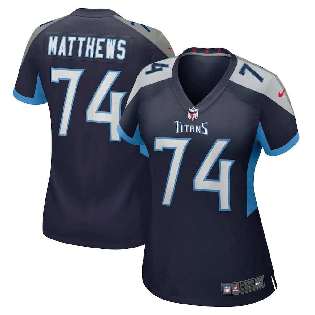 Bruce Matthews Tennessee Titans Women's Retired Player Jersey - Navy Jerseys