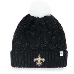 New Orleans Saints '47 Women's Fiona Logo Cuffed Knit Hat with Pom - Black Hats