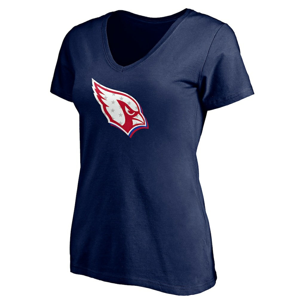 Arizona Cardinals Women's Red White and Team V-Neck T-Shirt - Navy T-shirts