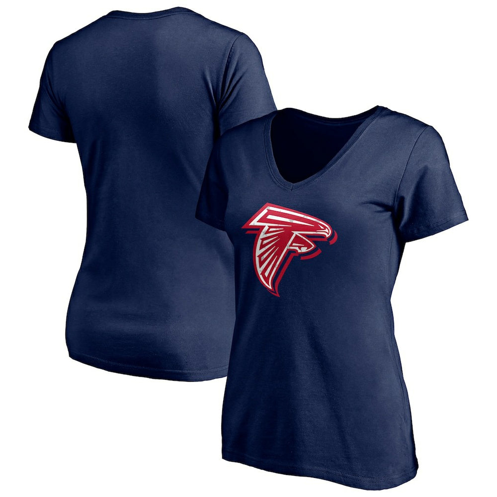 Atlanta Falcons Women's Red White and Team V-Neck T-Shirt - Navy T-shirts