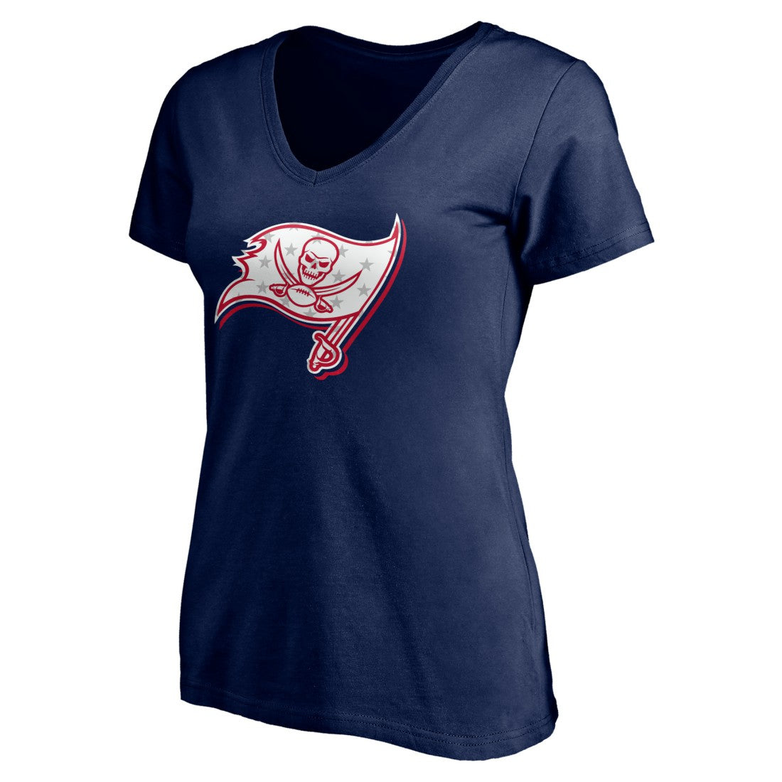 Tampa Bay Buccaneers Women's Red White and Team V-Neck T-Shirt - Navy T-shirts