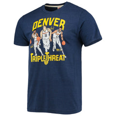 Jamal Murray/Michael Porter Jr./Nikola Jokic Denver Nuggets Homage Triple Threat Player Tri-Blend T-Shirt Heathered Navy