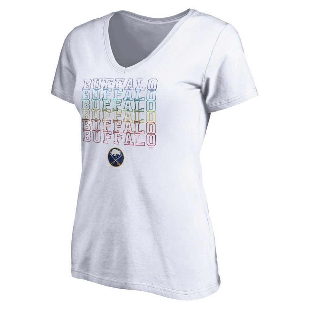 Buffalo Sabres Women's City Pride V-Neck T-Shirt - White | US 4257424