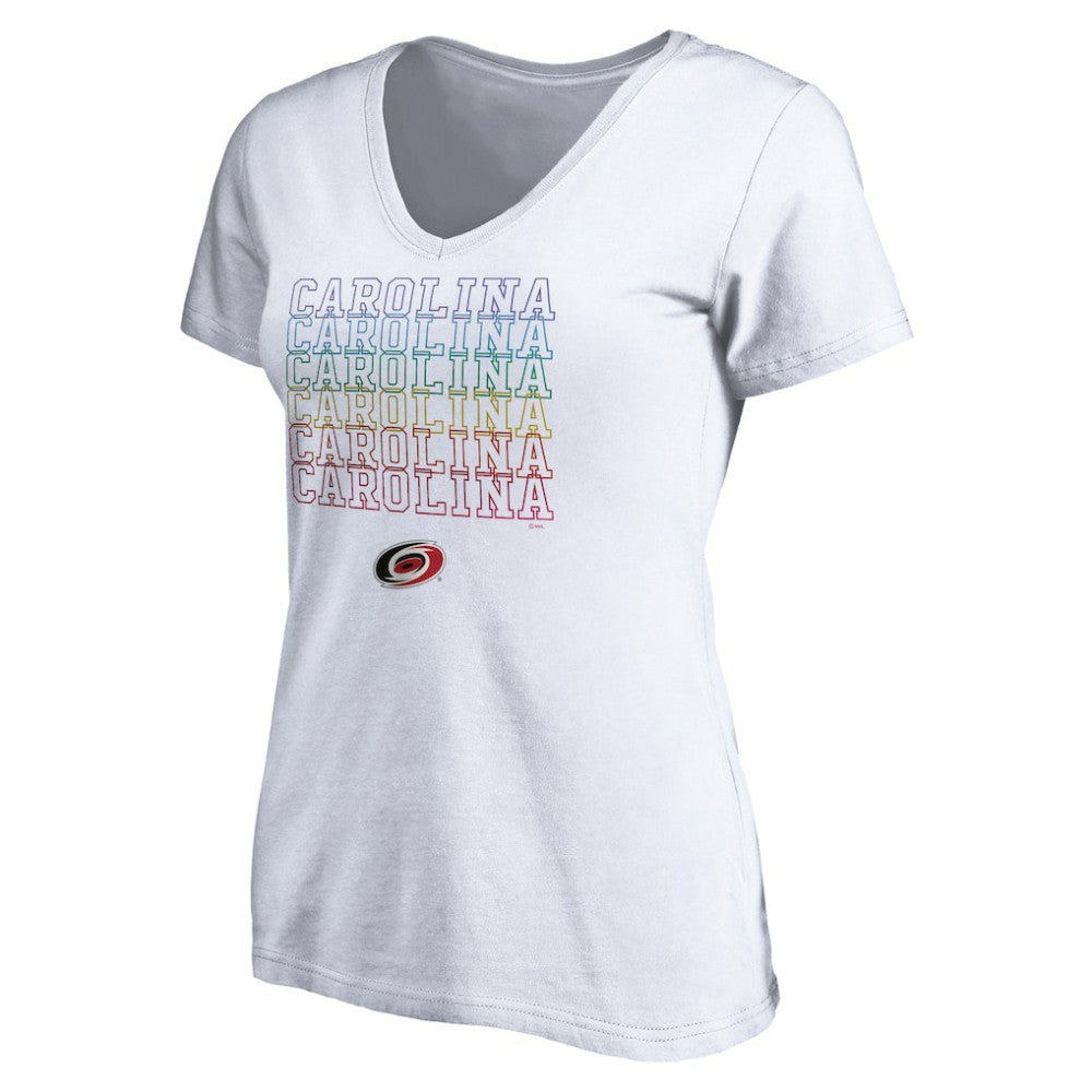 Carolina Hurricanes Women's City Pride V-Neck T-Shirt - White | US 4257426