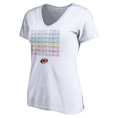 Carolina Hurricanes Women's City Pride V-Neck T-Shirt - White | US 4257426