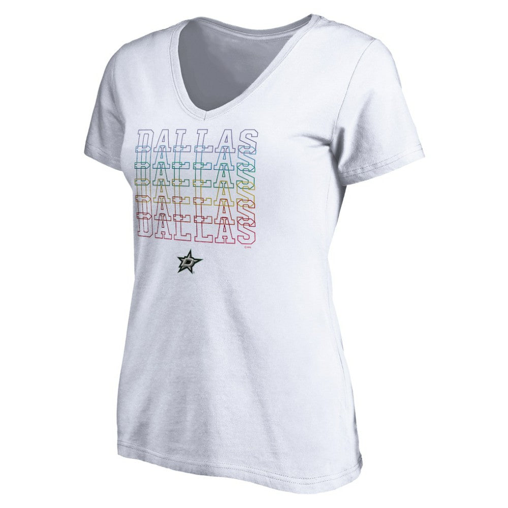 Dallas Stars Women's City Pride V-Neck T-Shirt - White | US 4257430