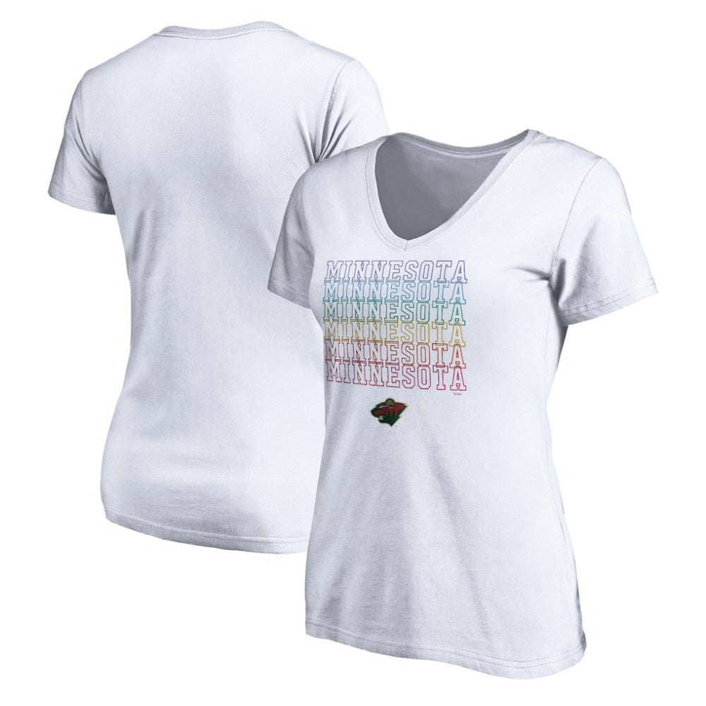 Minnesota Wild Women's City Pride V-Neck T-Shirt - White | US 4257435
