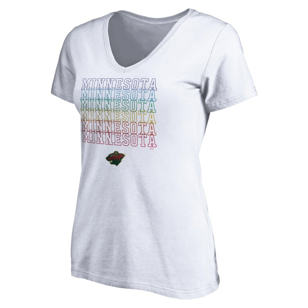 Minnesota Wild Women's City Pride V-Neck T-Shirt - White | US 4257435
