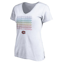 Montreal Canadiens Women's City Pride V-Neck T-Shirt - White | US 4257436
