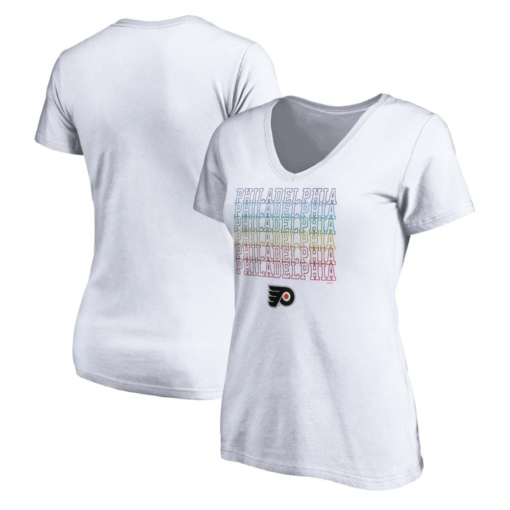 Philadelphia Flyers Women's City Pride V-Neck T-Shirt - White | US 4257442