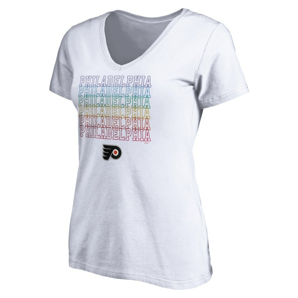 Philadelphia Flyers Women's City Pride V-Neck T-Shirt - White | US 4257442