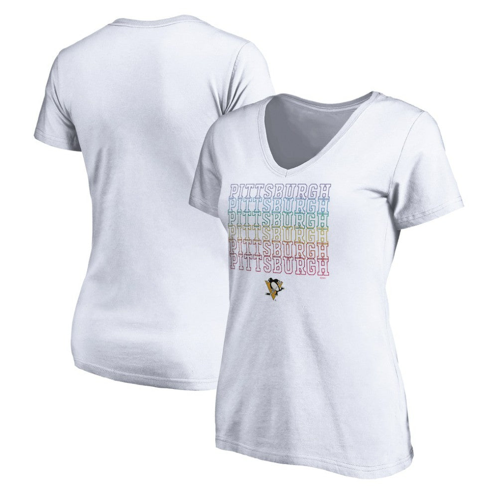 Pittsburgh Penguins Women's City Pride V-Neck T-Shirt - White | US 4257443