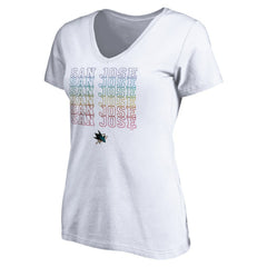 San Jose Sharks Women's City Pride V-Neck T-Shirt - White | US 4257444