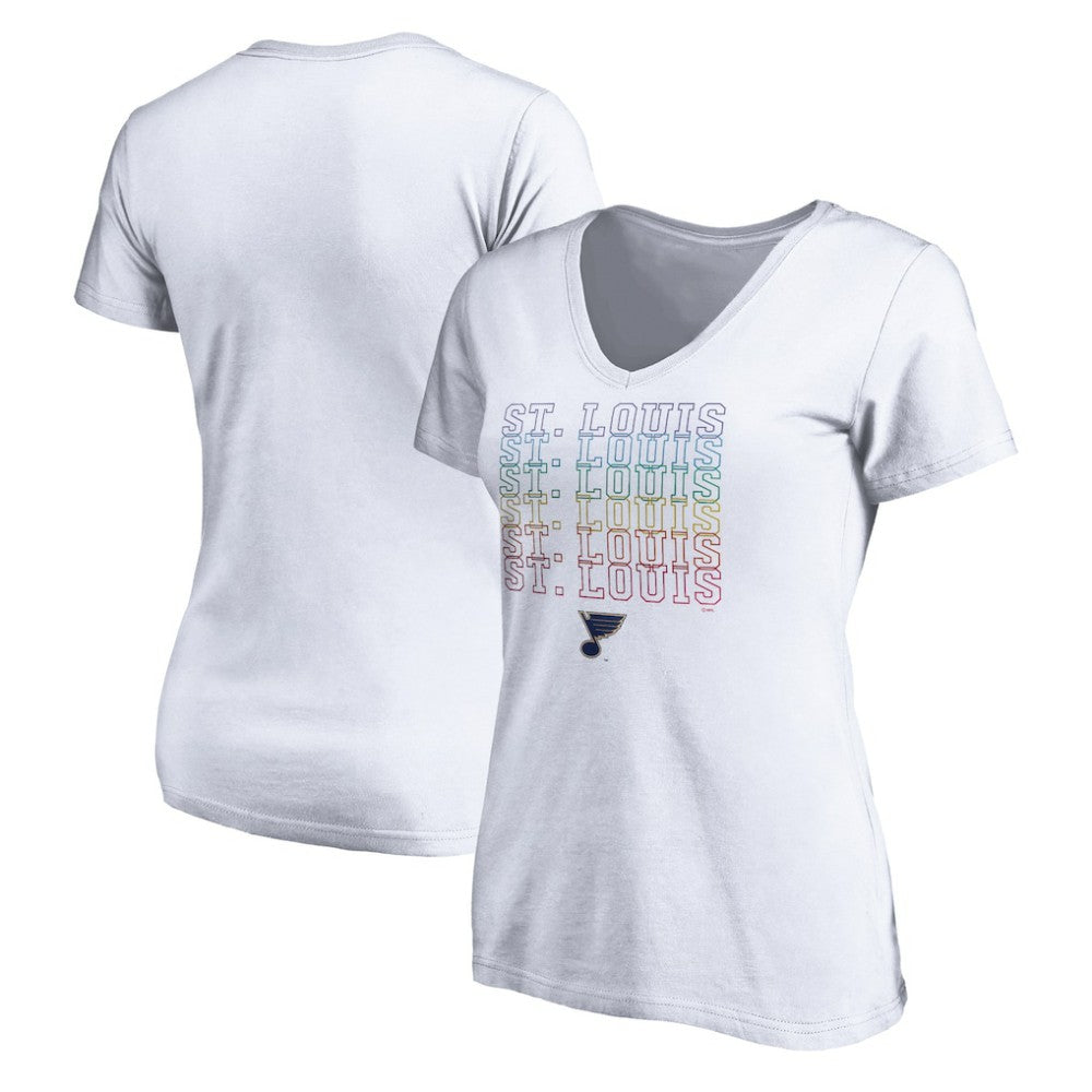 St. Louis Blues Women's City Pride V-Neck T-Shirt - White | US 4257445