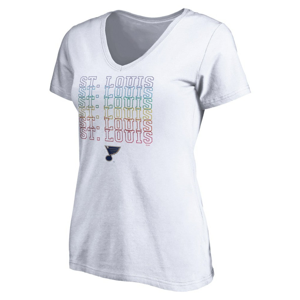 St. Louis Blues Women's City Pride V-Neck T-Shirt - White | US 4257445