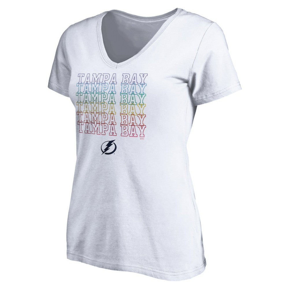 Tampa Bay Lightning Women's City Pride V-Neck T-Shirt - White | US 4257446