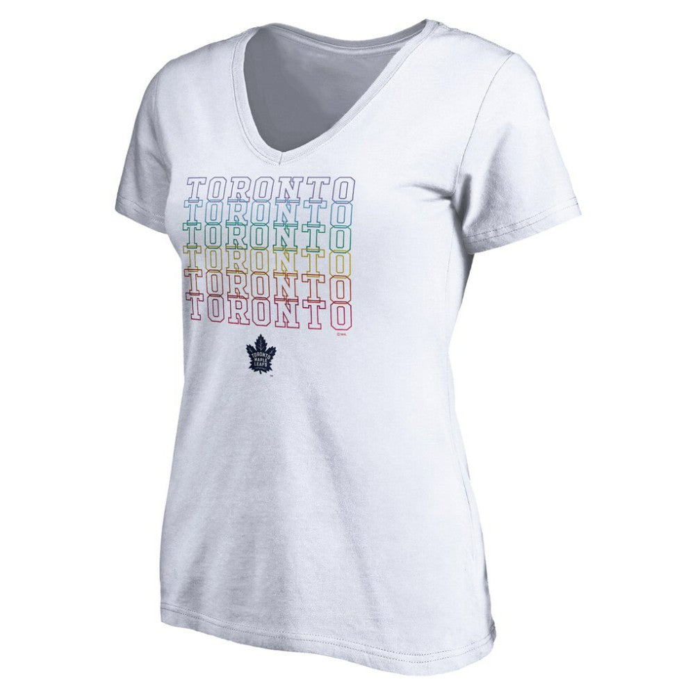 Toronto Maple Leafs Women's City Pride V-Neck T-Shirt - White | US 4257447