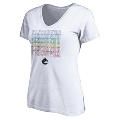 Vancouver Canucks Women's City Pride V-Neck T-Shirt - White | US 4257448