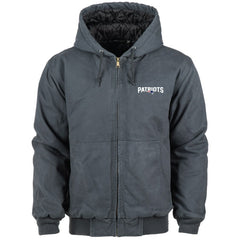 New England Patriots Dunbrooke Big & Tall Dakota Canvas Hoodie Full-Zip Jacket - Charcoal Hoodies