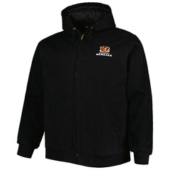 Cincinnati Bengals Dunbrooke Big & Tall Dakota Canvas Hoodie Full-Zip Jacket - Black Hoodies