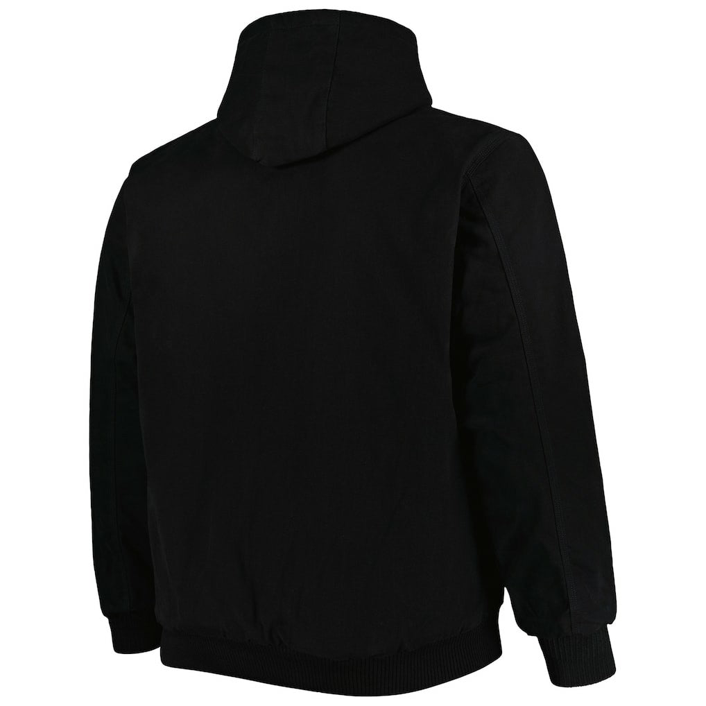 Cincinnati Bengals Dunbrooke Big & Tall Dakota Canvas Hoodie Full-Zip Jacket - Black Hoodies