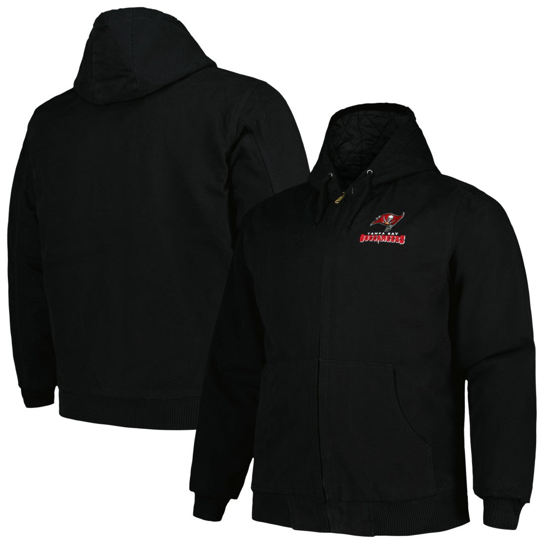 Tampa Bay Buccaneers Dunbrooke Big & Tall Dakota Canvas Hoodie Full-Zip Jacket - Black Hoodies