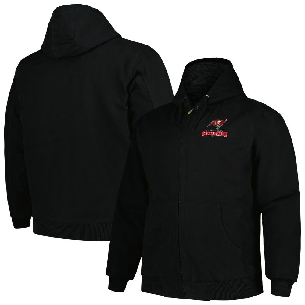 Tampa Bay Buccaneers Dunbrooke Big & Tall Dakota Canvas Hoodie Full-Zip Jacket - Black Hoodies