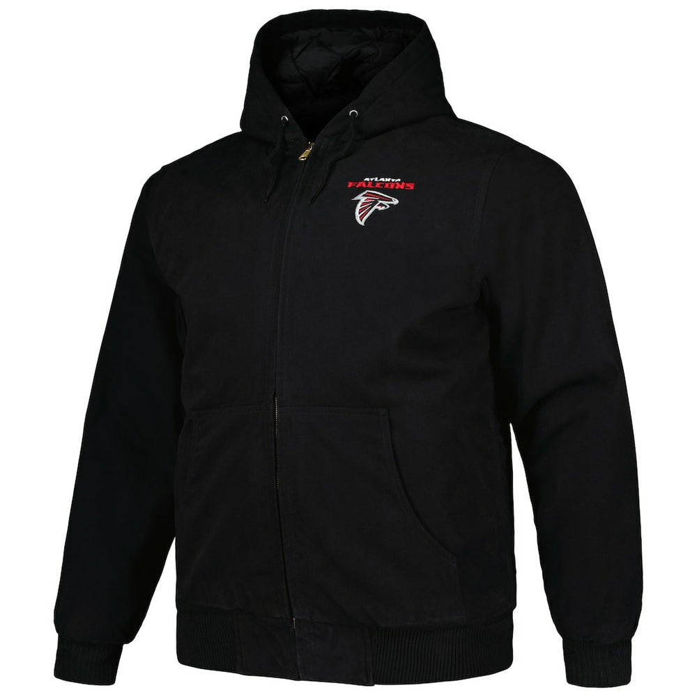 Atlanta Falcons Dunbrooke Big & Tall Dakota Canvas Hoodie Full-Zip Jacket - Black Hoodies