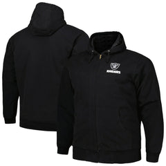 Las Vegas Raiders Dunbrooke Big & Tall Dakota Canvas Hoodie Full-Zip Jacket - Black Hoodies
