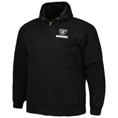Las Vegas Raiders Dunbrooke Big & Tall Dakota Canvas Hoodie Full-Zip Jacket - Black Hoodies