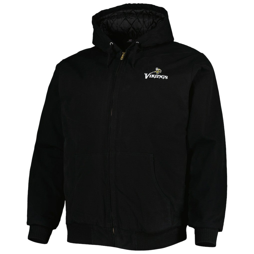 Minnesota Vikings Dunbrooke Big & Tall Dakota Canvas Hoodie Full-Zip Jacket - Black Hoodies