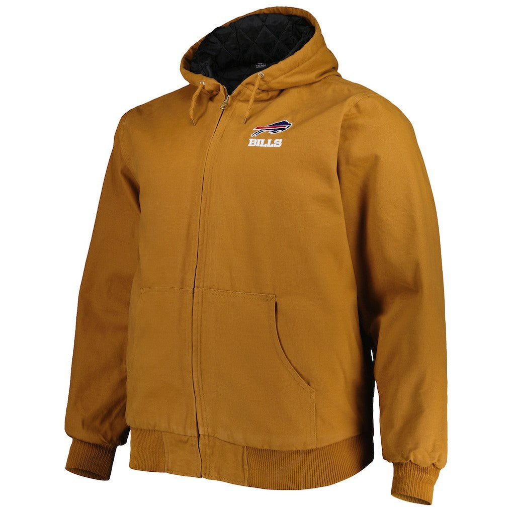 Buffalo Bills Dunbrooke Big & Tall Dakota Canvas Hoodie Full-Zip Jacket - Tan Hoodies