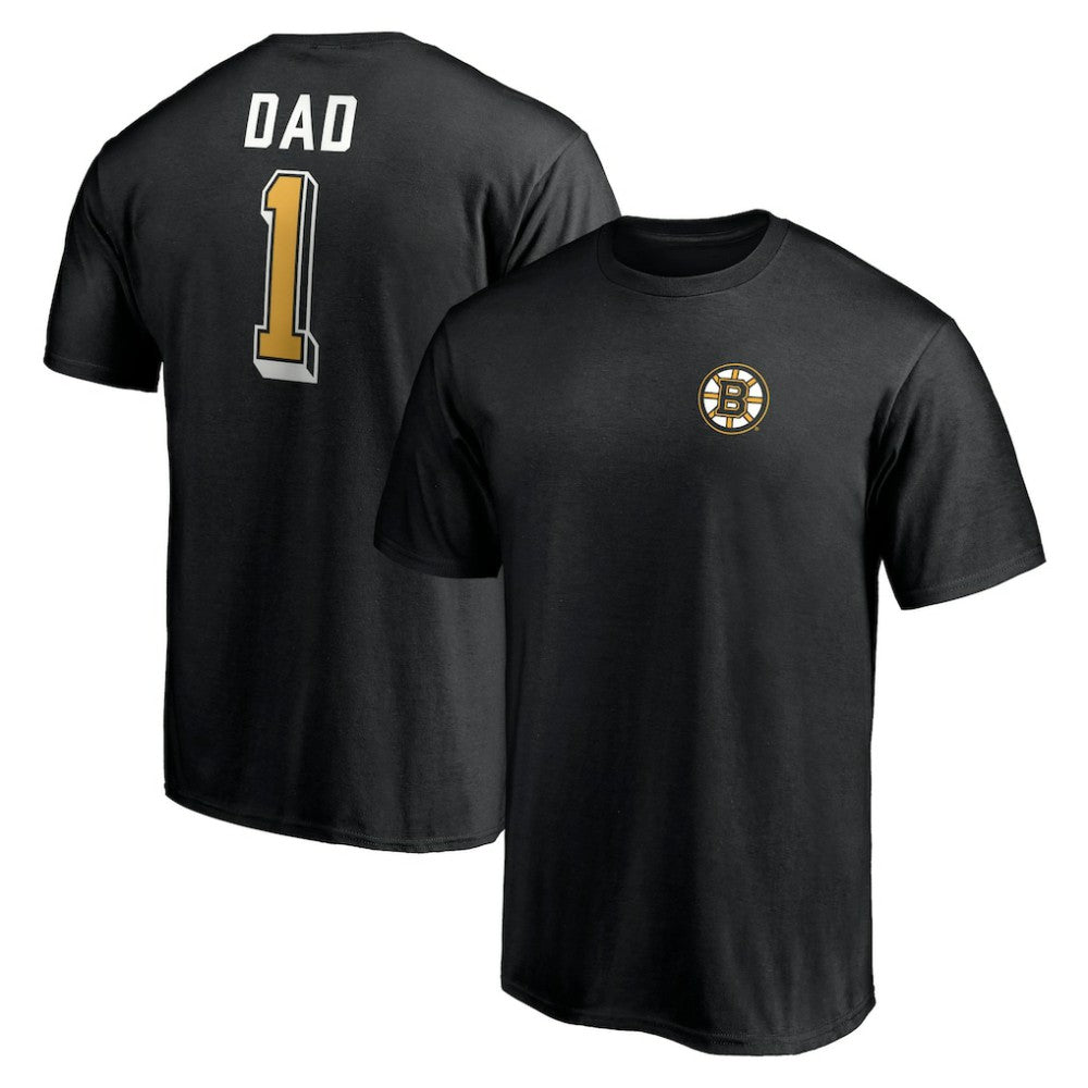 Boston Bruins Number One Dad Logo T-Shirt - Black | US 4258750