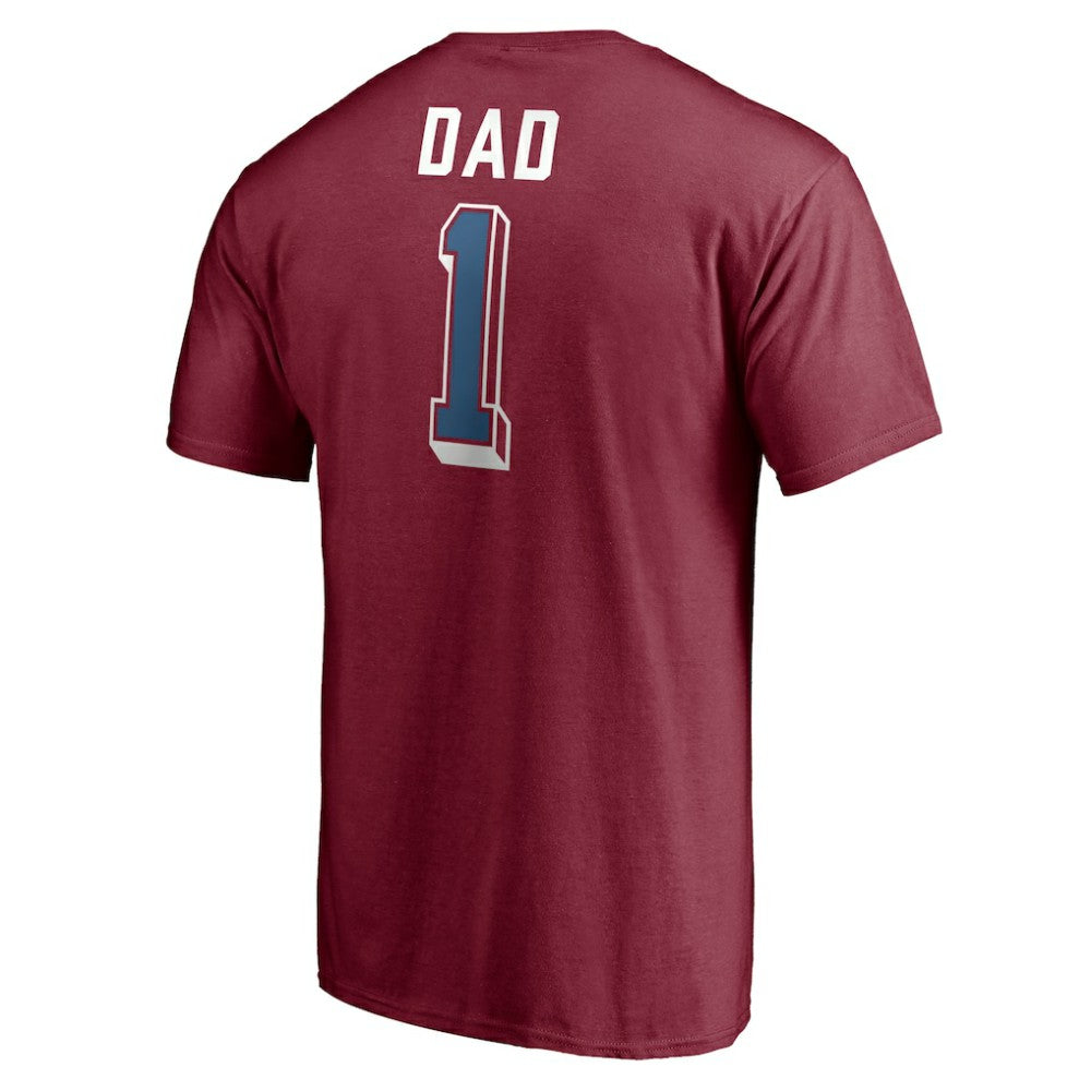 Colorado Avalanche Number One Dad Logo T-Shirt - Garnet | US 4258755