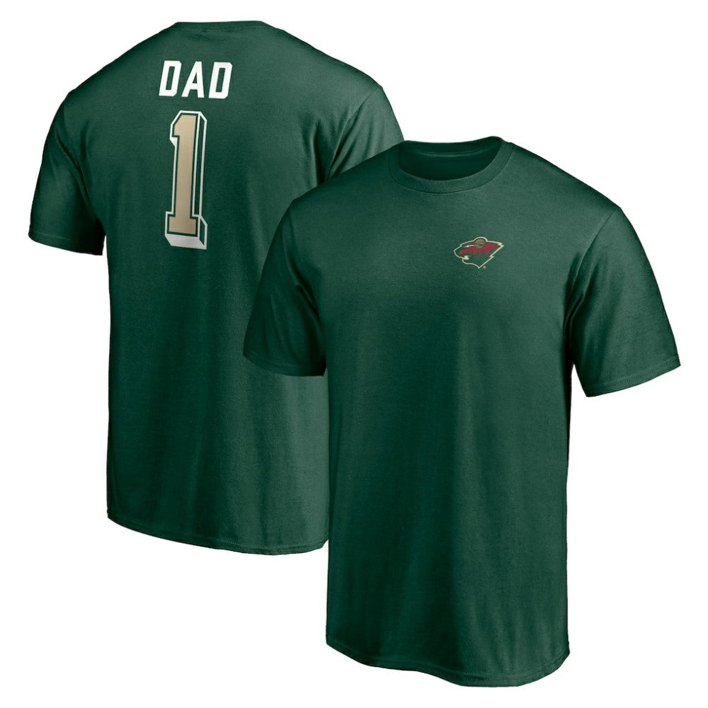 Minnesota Wild Number One Dad Logo T-Shirt - Green | US 4258762