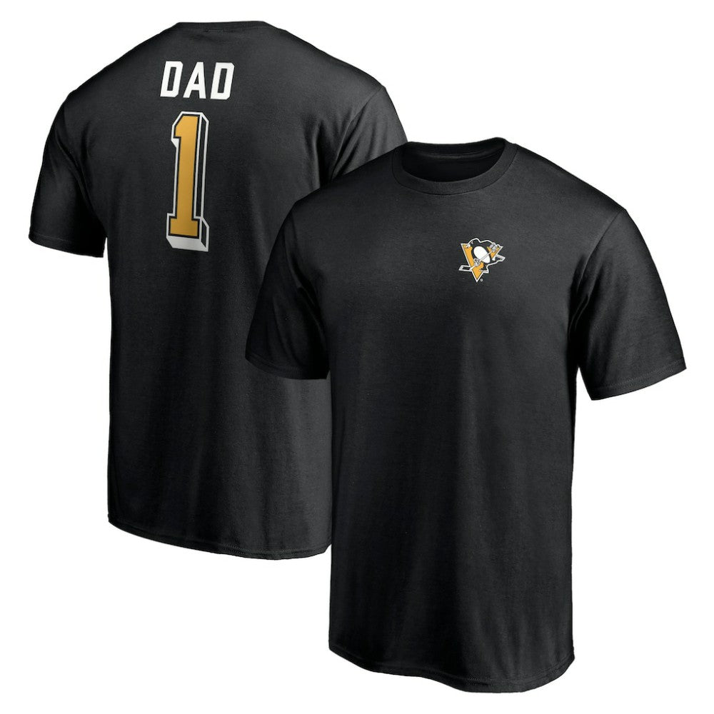 Pittsburgh Penguins Number One Dad Logo T-Shirt - Black | US 4258770