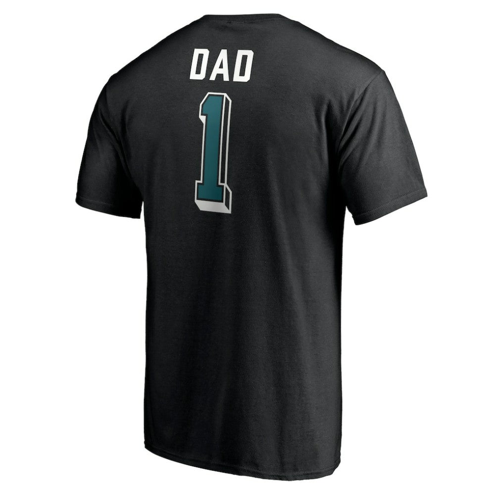 San Jose Sharks Number One Dad Logo T-Shirt - Black | US 4258771
