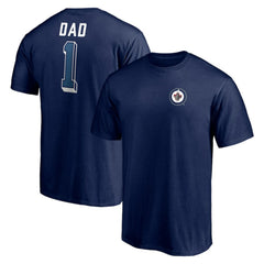 Winnipeg Jets Number One Dad Logo T-Shirt - Navy | US 4258778