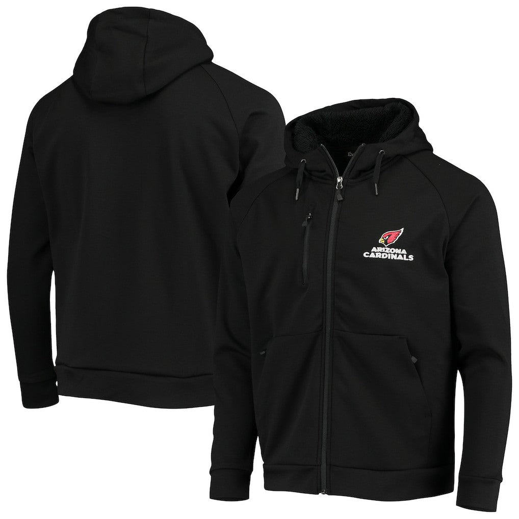 Arizona Cardinals Dunbrooke Shag Tri-Blend Full-Zip Raglan Hoodie - Black Hoodies