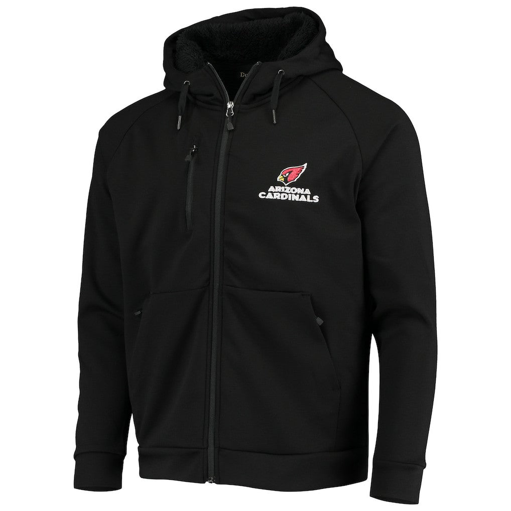 Arizona Cardinals Dunbrooke Shag Tri-Blend Full-Zip Raglan Hoodie - Black Hoodies